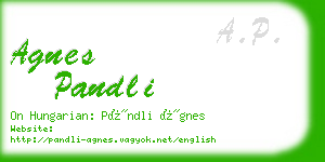 agnes pandli business card